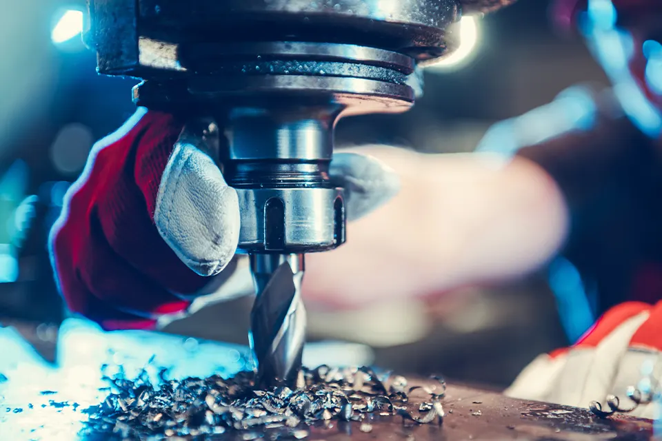 drilling through a steel plate