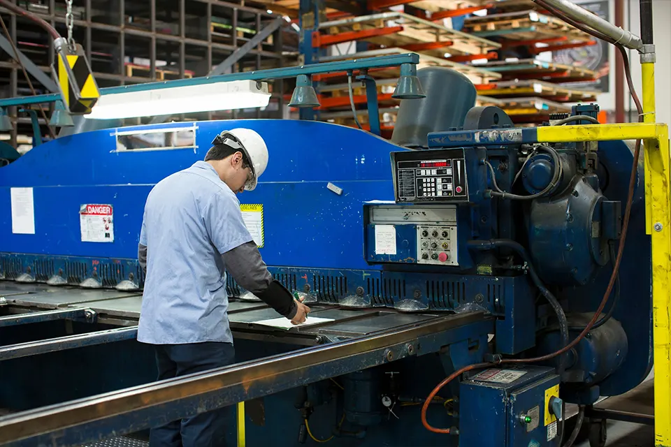 technician preparing items to shear