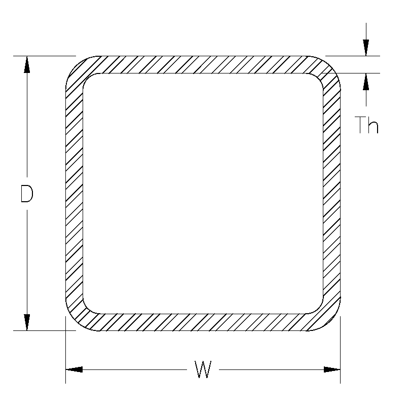 square tube cross section