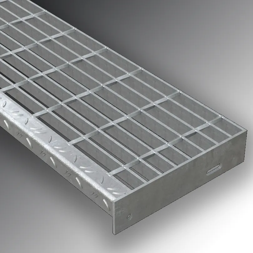 galvanized bar grating step with nosing