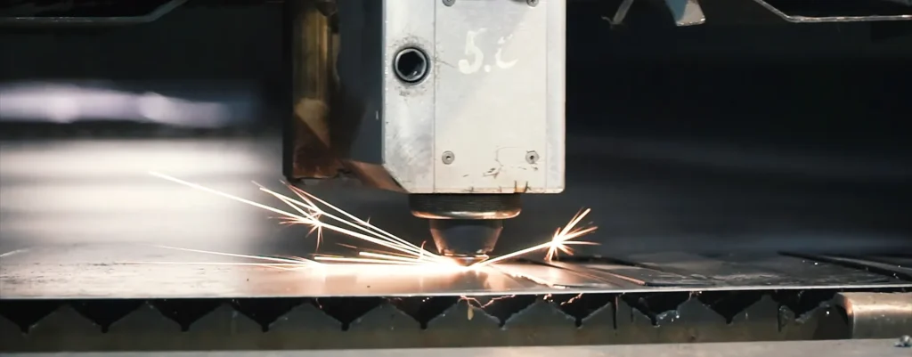 cnc laser cutting machine in action