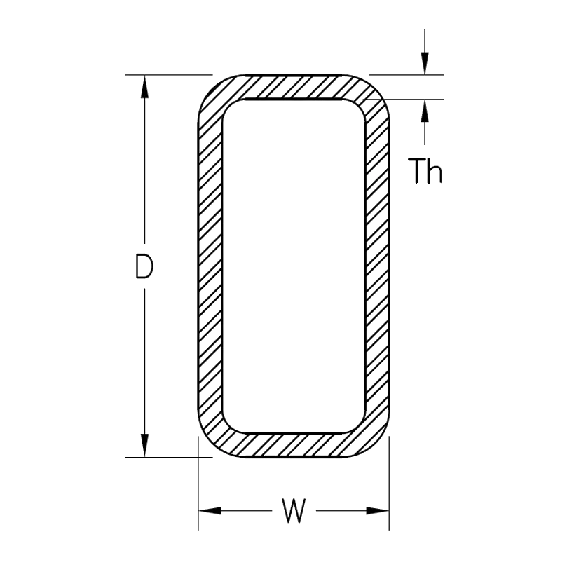 rectangle tubing dimensions